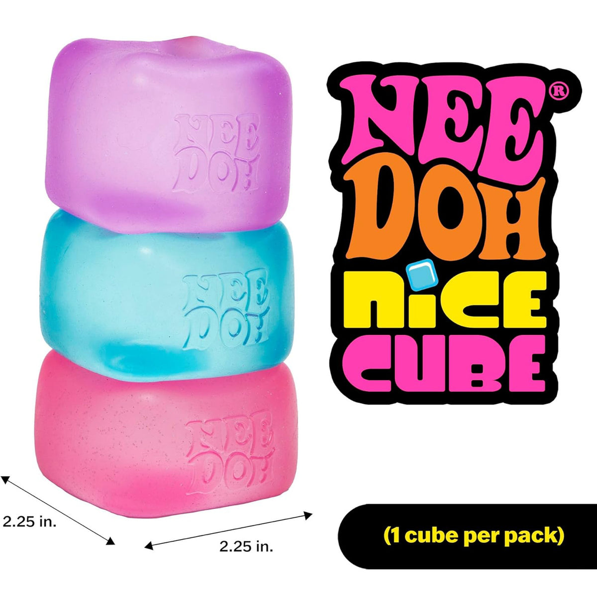 Needoh Nice Cube - Satisfying Sensory Toys, Original Size